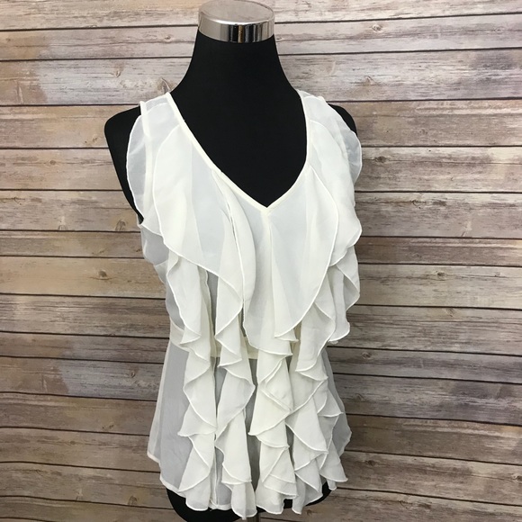 New York & Company Tops - New York and Company ruffle blouse belted XS